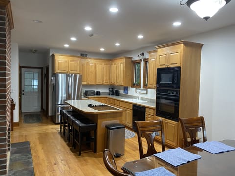 New large refrigerator in the kitchen