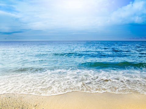Private beach, sun loungers, beach volleyball, kayaking