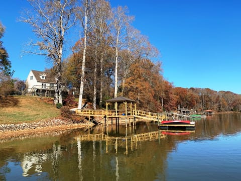 View of house and dock from lake