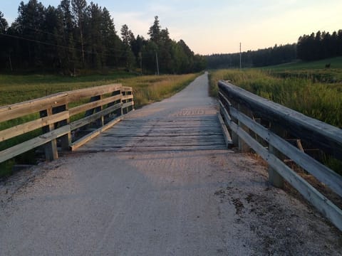 The historic 108-mile long Mickelson Trail steps away from the back door. 