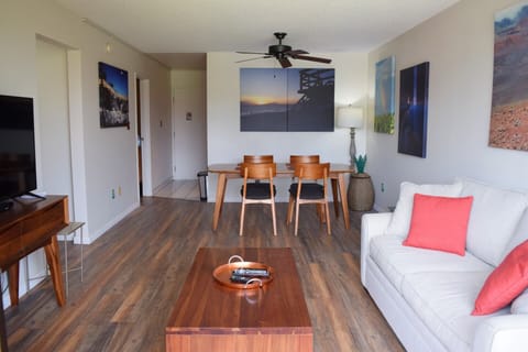 Naturally lit living and dining areas