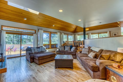Spacious living room with comfy couches to hang out with your family and friends