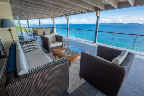 Outdoor living room with ever changing view of the Sir Francis Drake channel 