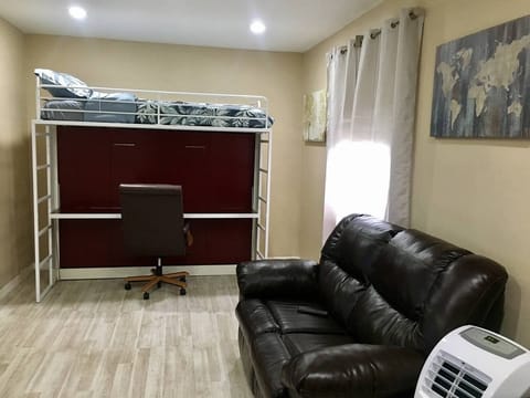 starts as a desk with bed on top