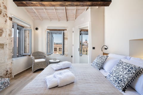 Penthouse Suite with Old Town View | Frette Italian sheets, premium bedding, memory foam beds, soundproofing