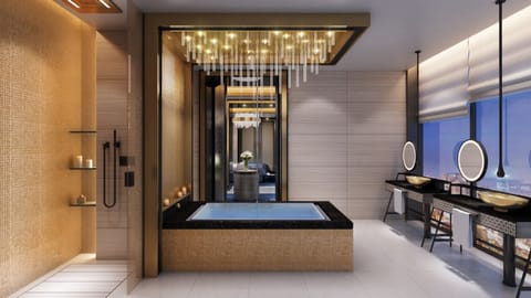 Presidential Suite | Bathroom | Free toiletries, hair dryer, bathrobes, slippers