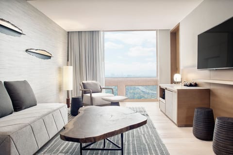 Executive Suite, 1 Bedroom, Executive Level | Living area | 49-inch Smart TV with cable channels, TV, Netflix