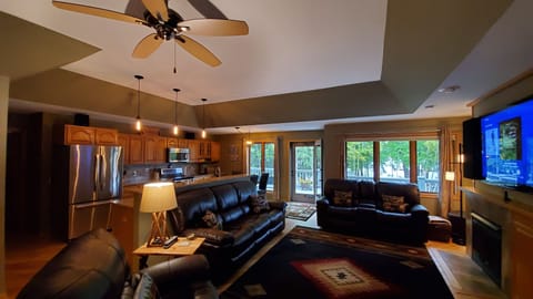 Main living area looking onto the lake