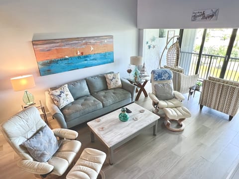 Spacious living area with integrated balcony.