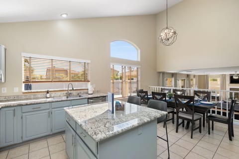 kitchen and eating area.