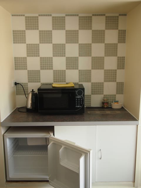 Standard Double Room | Private kitchenette | Mini-fridge, microwave, electric kettle, cleaning supplies