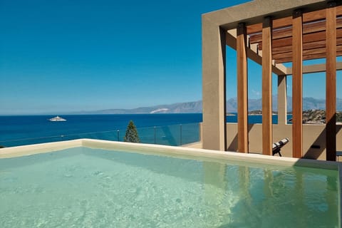 Big Blue Junior Suite Sea View Private Pool | Pool | Seasonal outdoor pool, sun loungers