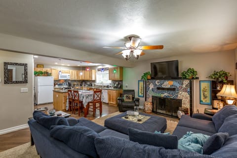 Sleeps  over 15, yet can entertain over 15 in one spot!