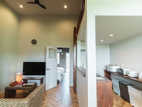 Apartment with Loft | Living area | 50-inch flat-screen TV with digital channels, TV, streaming services
