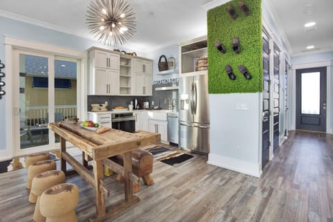 1st Floor Living Area with Pool Table, Kitchenette and Bar Seating