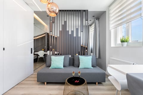 Luxury Studio Suite, 1 Double Bed with Sofa bed (Rakowicka 6 st.) | Living room | 42-inch flat-screen TV with cable channels, TV
