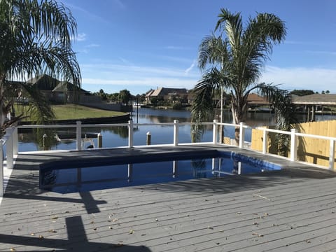 Salt water Pool over looking the water