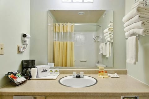 Suite, 1 King Bed, Non Smoking | Bathroom | Combined shower/tub, hair dryer, towels