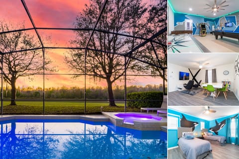 Vacation rental near Disney managed by Orlando Rent a Villa with screened in Private pool and spa