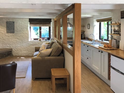Open plan living space | Cider Press Cottage, Fowey