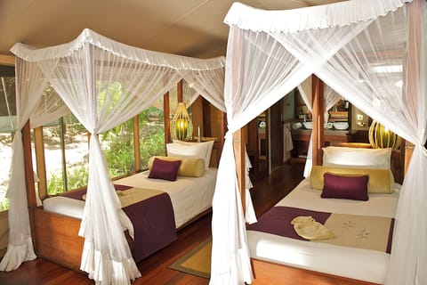 Deluxe Tent (3 Safaris included) | Premium bedding, pillowtop beds, minibar, desk