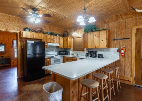 Living room view of kitchen and bar