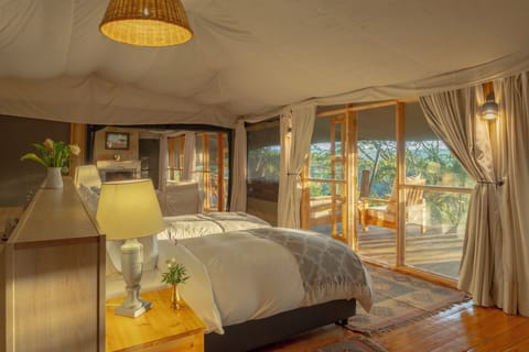 Luxury Tent, 2 Bedrooms, Fireplace, Valley View | Premium bedding, down comforters, desk, laptop workspace