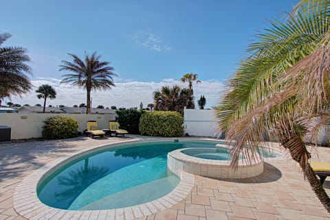 Privacy fenced unheated pool only-there is no hot tub.

