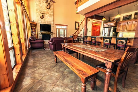 View of living room from dining table