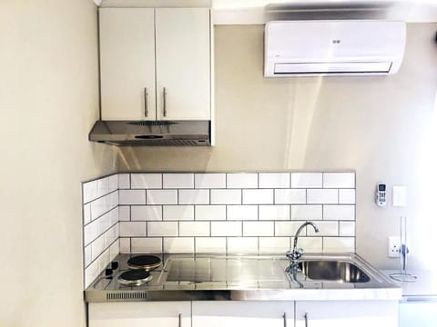 Mini-fridge, microwave, coffee/tea maker, electric kettle