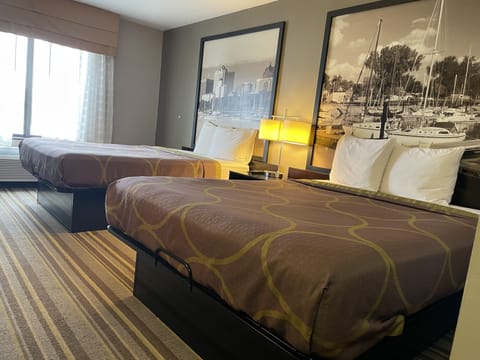 Standard Double Room, 2 Double Beds | In-room safe, desk, free WiFi, bed sheets