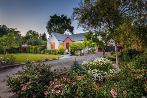 View from the street of this 1934 story-book cottage