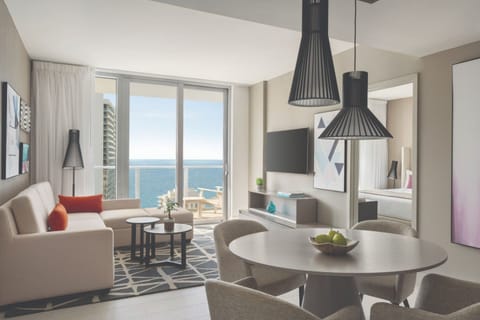 Suite, 2 Bedrooms, Accessible, Ocean View | Premium bedding, in-room safe, individually decorated, desk