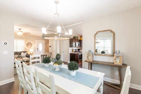 Large dining room open to living room and kitchen.