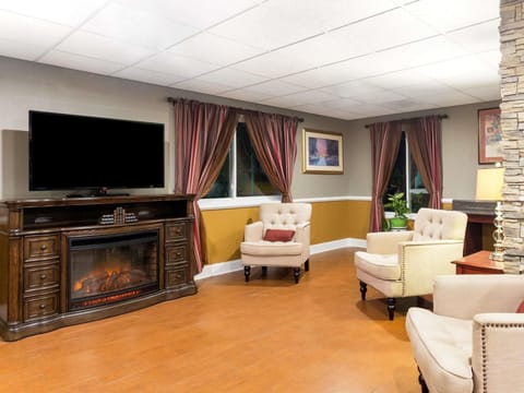 65-inch flat-screen TV with satellite channels