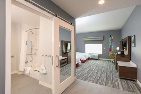Room, 2 Queen Beds, Accessible, Bathtub | In-room safe, desk, laptop workspace, blackout drapes