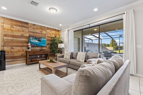 Spacious living area with view.