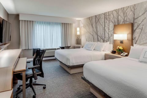 Room, 2 Queen Beds | In-room safe, desk, blackout drapes, iron/ironing board