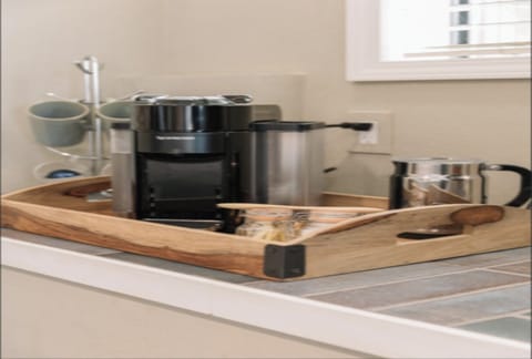 Nespresso Coffee maker. We also have everything a tea lover would like. 