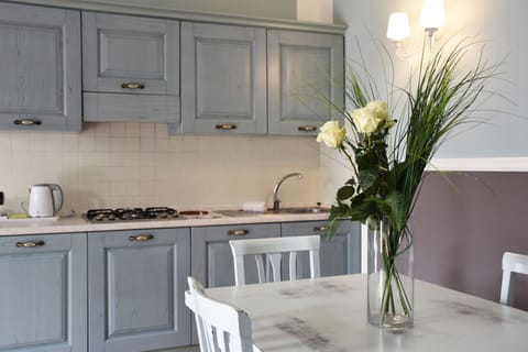 Family Apartment | Private kitchen | Mini-fridge, coffee/tea maker, electric kettle