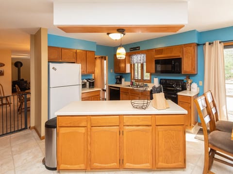 Full kitchen with dishwasher stocked with everything you need