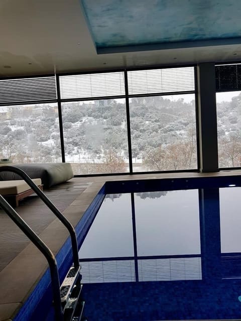 Indoor pool, open 10:00 AM to 8:30 PM, sun loungers