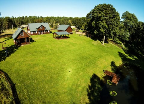 Sky view of vacation rentals "Dzukijos uoga" by Druskininkai