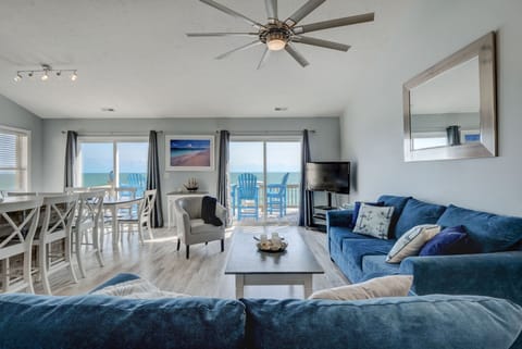 Top floor living area, dining and kitchen.