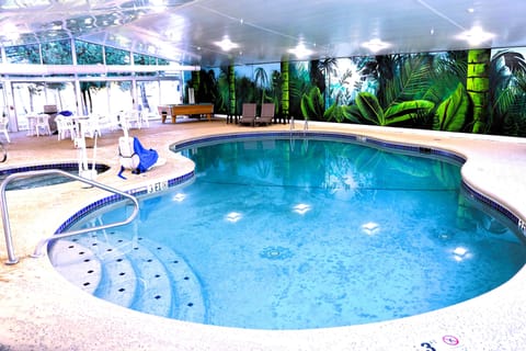 Indoor pool, open 8:00 AM to 11:00 PM, sun loungers