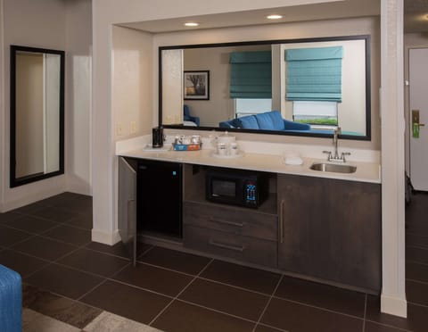 Suite, 1 King Bed, Non Smoking | Living area | 55-inch LCD TV with digital channels, TV