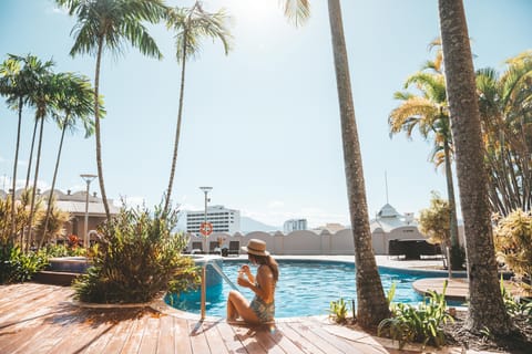 Outdoor pool, open 6:30 AM to 10:00 PM, sun loungers
