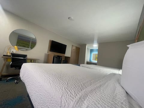 Standard Room, 2 Queen Beds, Non Smoking | Desk, laptop workspace, blackout drapes, iron/ironing board