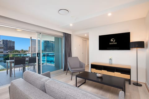 Three Bedroom Penthouse | Living area | 49-inch Smart TV with digital channels, TV, first-run movies