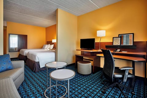 Room, 2 Double Beds | In-room safe, desk, iron/ironing board, free cribs/infant beds